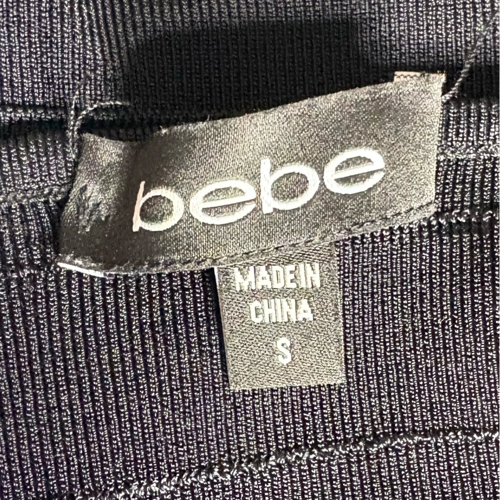 Bebe Black Ribbed Knit Dress - Picture 8 of 8